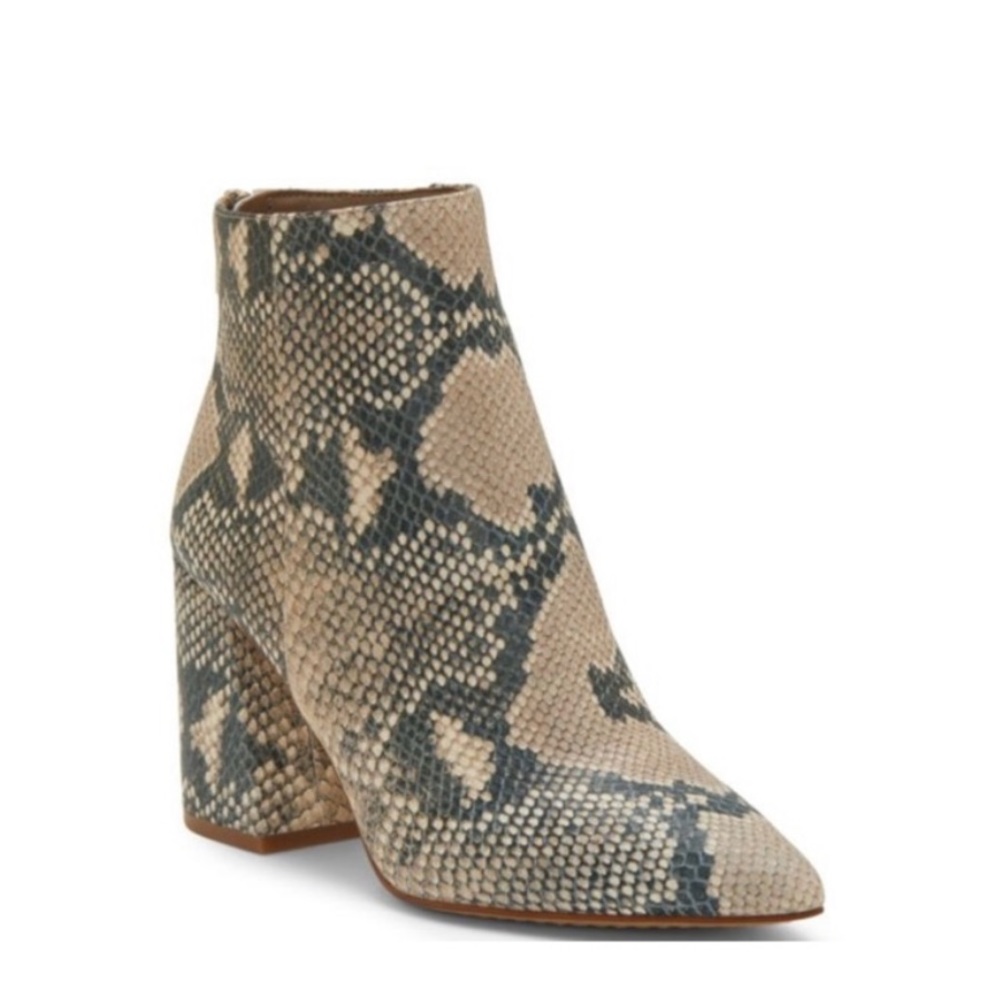 Vince Camuto Snakeskin Benedie Boot in Natural Warm Roccia Size 7